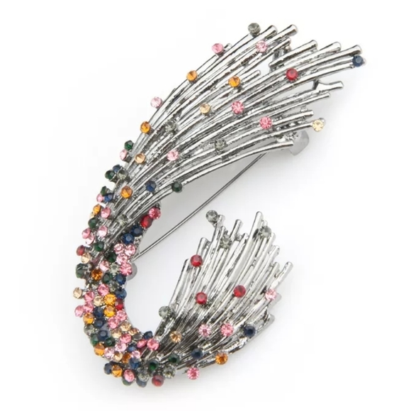 Multicolor Rhinestone Geometric shaped Brooch - Picture 1 of 3